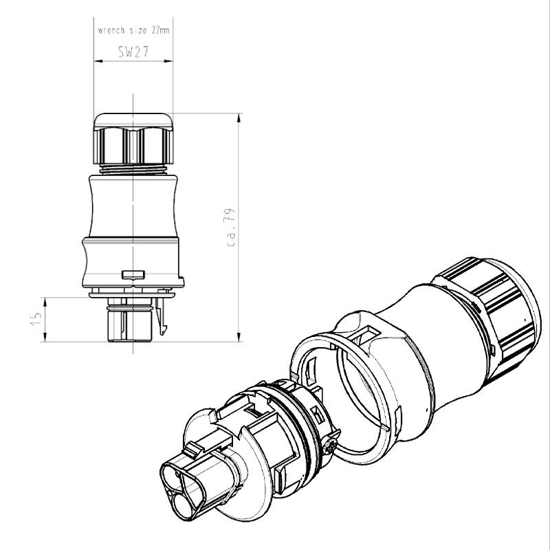 Wieland Stecker Gerade - PV-Stecker